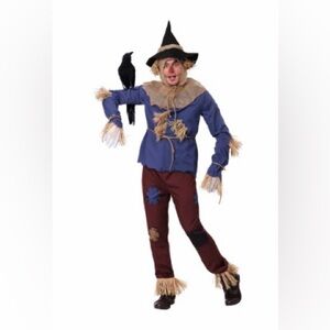 Scarecrow Costume with Hat and Straw Details